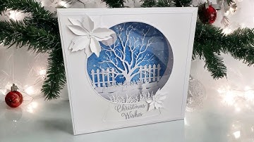 Simply Made Crafts Winter Scene Light Up Shadow Box Tutorial. #craftstashuk #simplymadecrafts