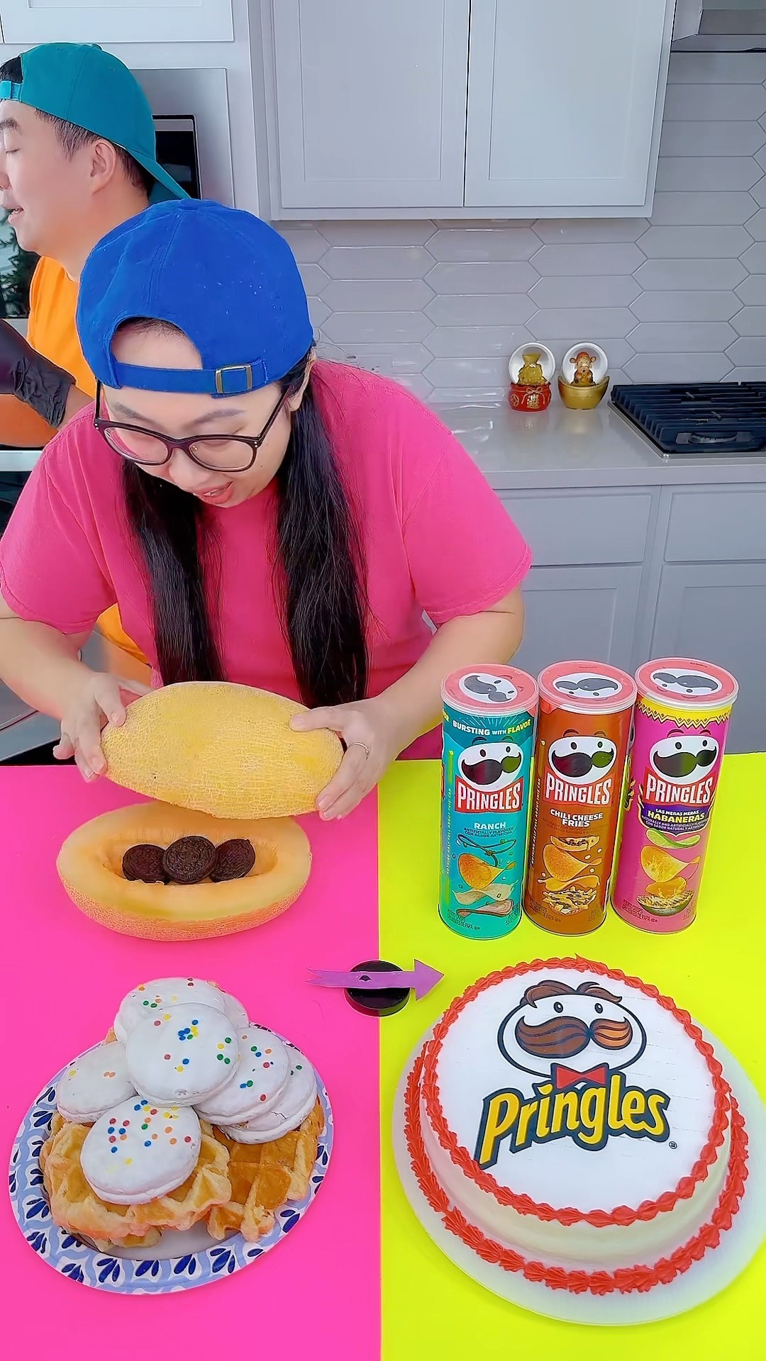 Pringles cake vs Coca cola ice cream challenge!? #funny by Ethan Funny Family