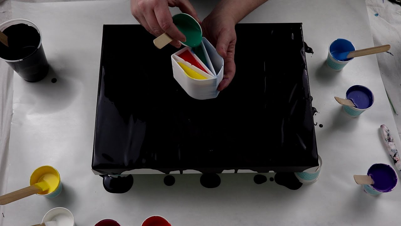 (483) 8 Color Split Cup Pour!! Fluid Acrylic Pouring Technique - YouTube