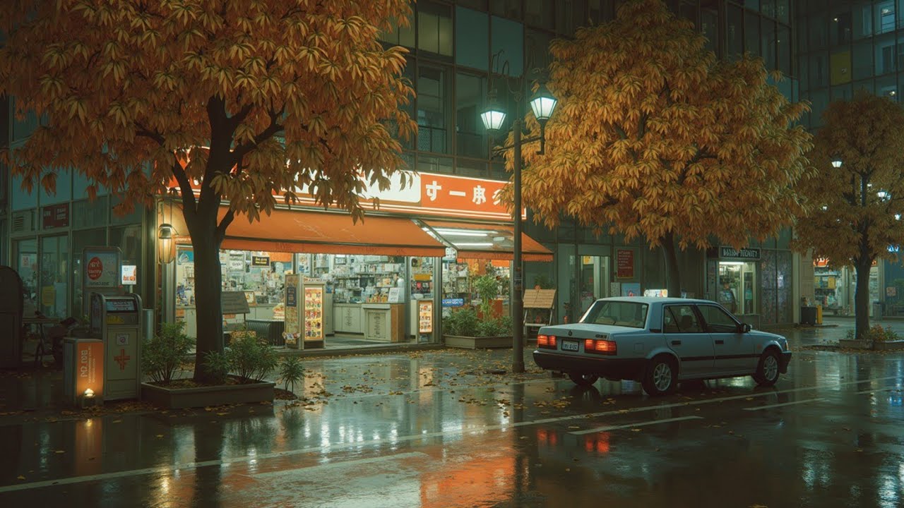 Tokyo Rain Night ~ Chillhop Autumn Vibes in a Rainy Japanese Old Town Street