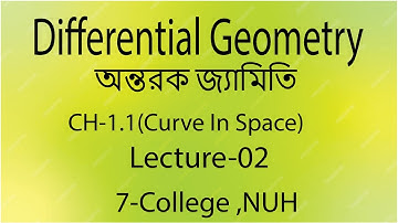 Differential Geometry Lecture 02  Honours 3rd Year | chapter 1