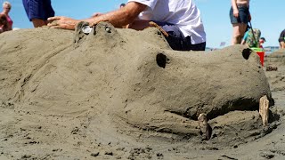 Epic sandcastle showdown takes over Orewa Beach