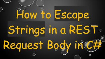 How to Escape Strings in a REST Request Body in C#