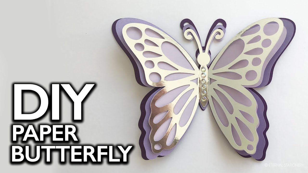 3D Paper Butterfly Cutouts 3D Gold Paper Butterflies Pink Paper Butterfly  Die Cuts Purple Butterflies Butterfly Wall Art 