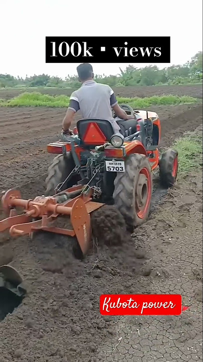Kubota 2441 24 hp with reverse rotavator #tractor