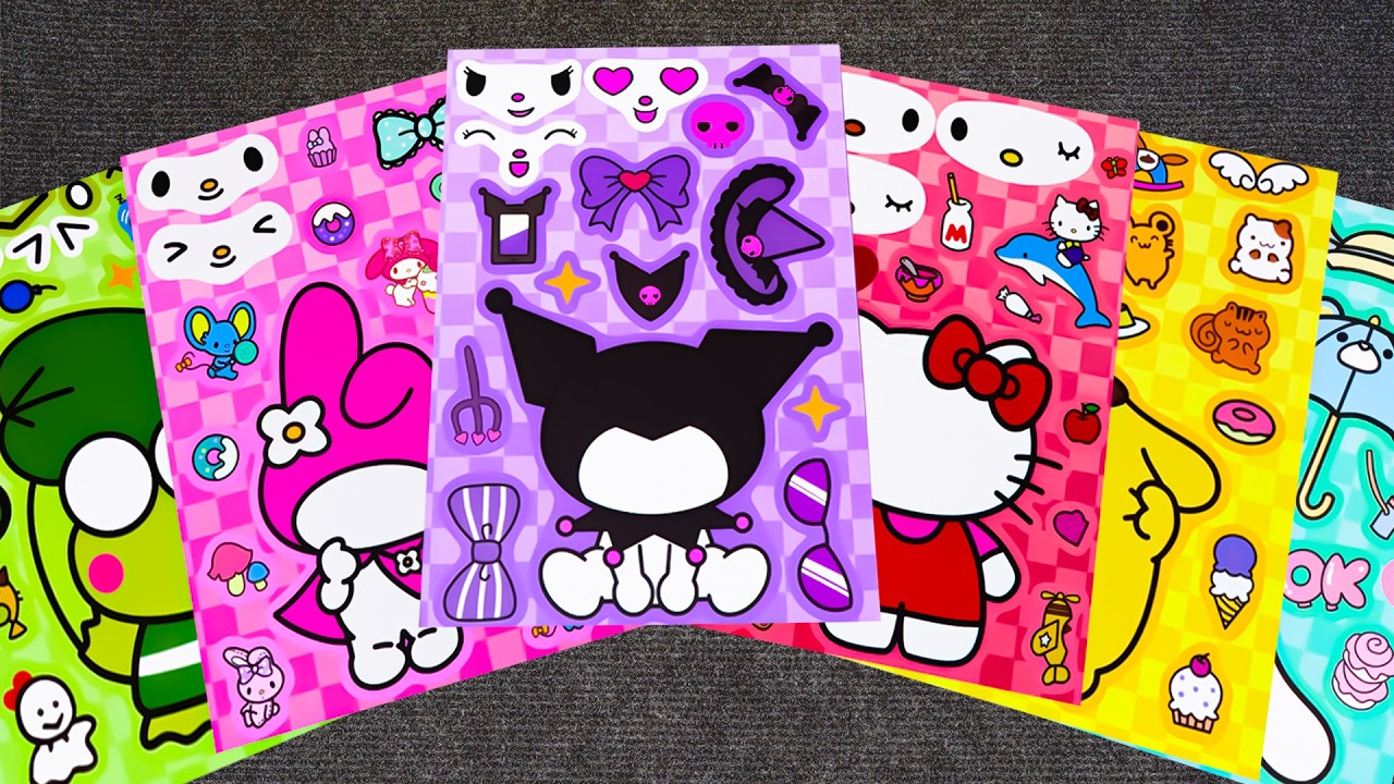 [🍒paper diy🍒] POCHACCO, CINNAMOROLL, KUROMI, SANRIO, HELLO KITTY and MY MELODY | Sticker Book DIY