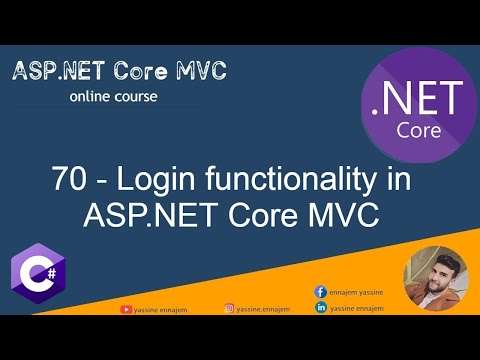 70. Login functionality in ASP.NET Core MVC