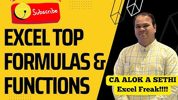 Formulas & Functions in Excel || CA Alok A Sethi #excel #exceltutorial