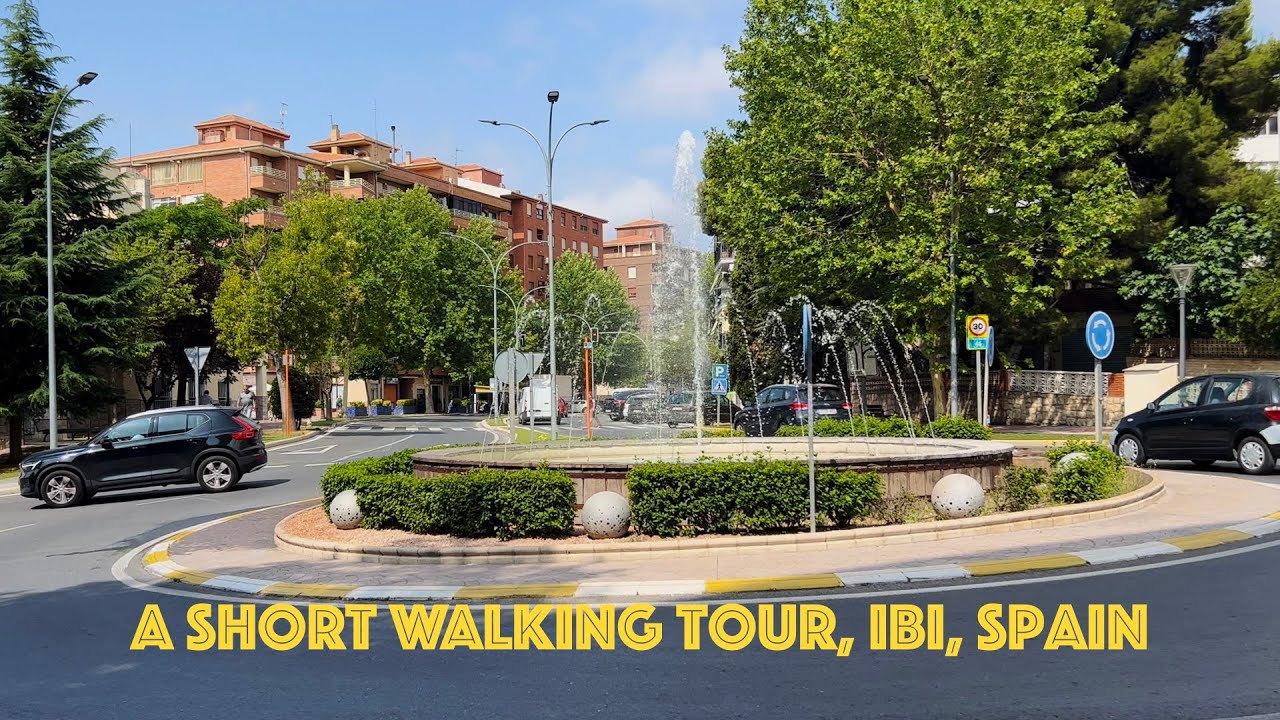 A Short Walking Tour Avenida Juan Carlos I, Main Road In Ibi, Spain in 4K