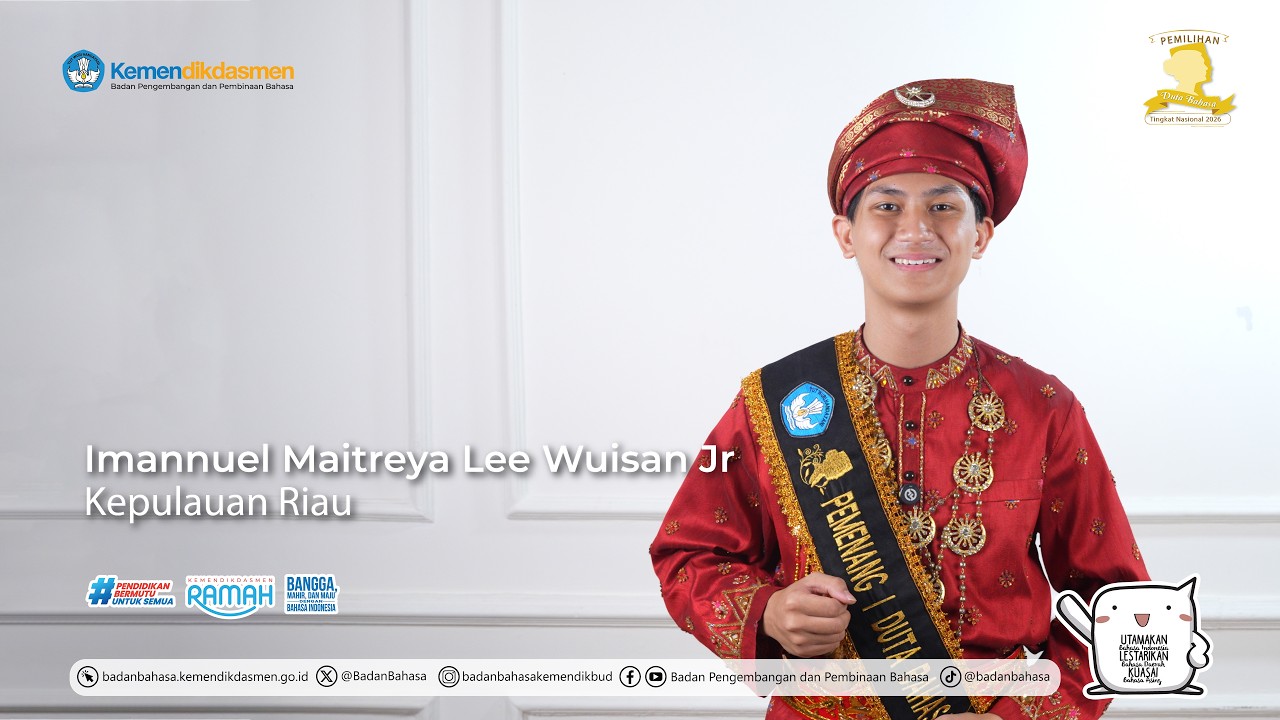 Imannuel Maitreya Lee Wuisan Jr, Duta Bahasa Nasional 2026, Provinsi Kepulauan Riau