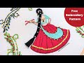 Cute indian rapunzel dances dandiya rassgirl hair embroidery designhoop art tutorial for beginners