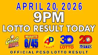 9Pm Lotto Result Today April 20 2026 Pcso