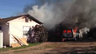 Raw Video: Baby burned in Jurupa Valley house fire
