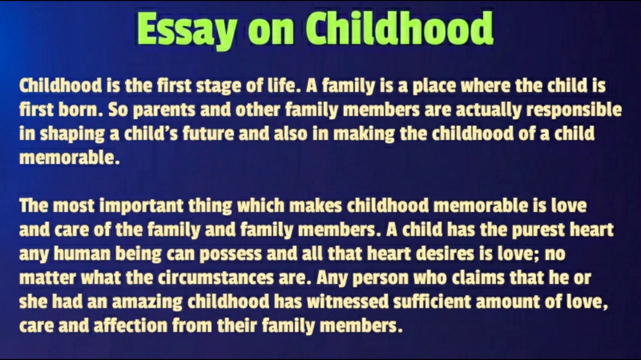 pleasure of childhood essay with quotations