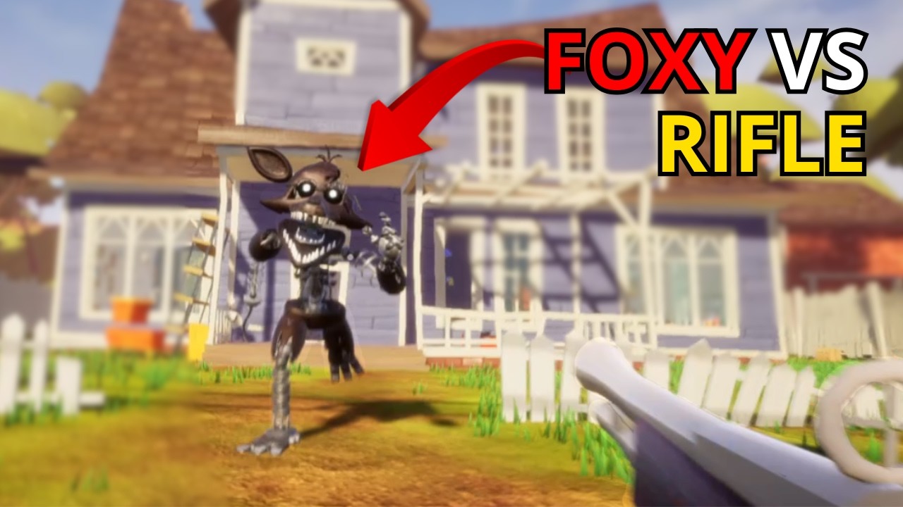 Hello Neighbor Rifle Insane Rifle vs Reignited Foxy 💀 (Hello Neighbor Mods) - YouTube