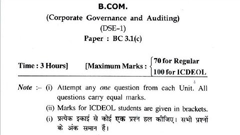 HPU corporate governance and auditing question paper 2021-22 | B.Com final year question paper