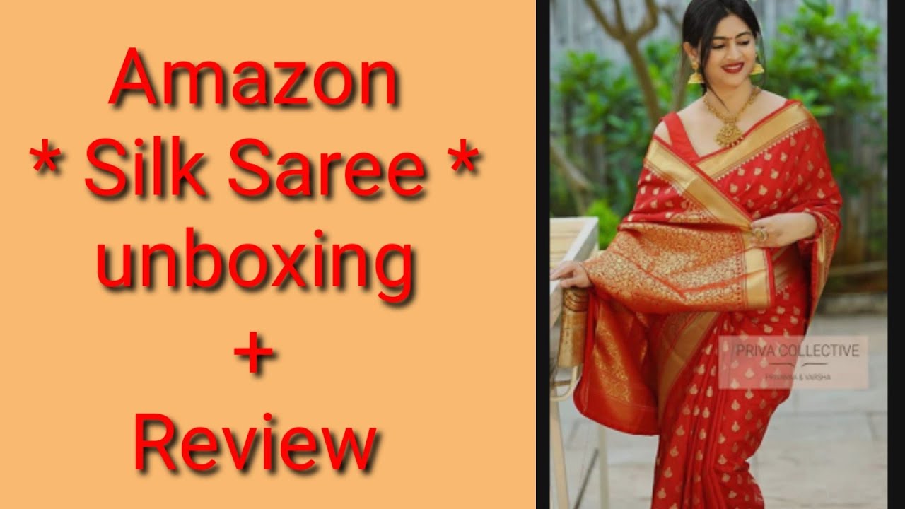 Amazon Silk Saree Review & Unboxing !! Red Saree !! Bridal Saree