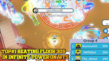 Top #1! Beating Floor 305 in Infinite Tower on Weapon Fighting Simulator! ROBLOX