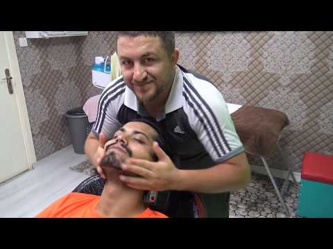 ASMR TURKISH BARBER?ear burn? NECK CRACK-EAR CRACK=SHAMPOO MASSAGE=head,arm,ear,back,face massage