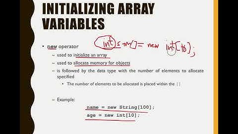 5.2 Initializing Array Variables