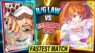 R/G Law vs P/Y Pudding || FASTEST MATCH in OP08? One Piece TCG