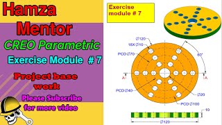 How to make the complex shapes in exercise module # 7|| Creo parametric|| Make in project base work.