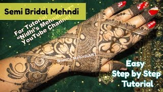 Beautiful Traditional Mehndi Design for Marriage- Negative Space Lotus Strip Blocks Henna Designs