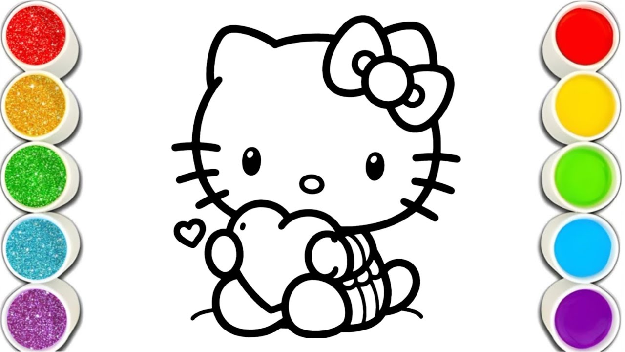 Hello Kitty Cute and Easy Drawing Painting for Kids and Toddlers | How ...