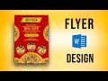 Design a Food Flyer in Microsoft Word || MS Word Tutorial || Printable Flyer Design