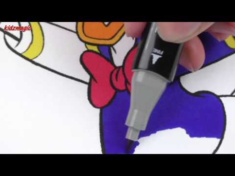 Donald Duck Coloring Page for Kids to Learn Colors | Disney Coloring Page