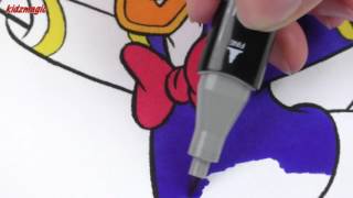 Donald Duck Coloring Page for Kids to Learn Colors | Disney Coloring Page