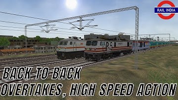 BACK TO BACK OVERTAKES, RE-OVERTAKES AND HIGH SPEED ACTION IN MSTS OPEN RAILS || IR-MSTS
