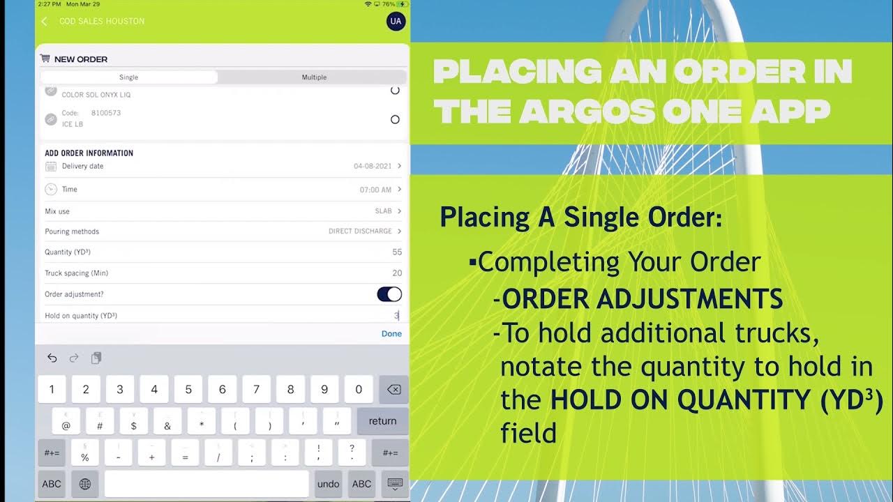 Training Video Placing an order in the Argos ONE APP Ready Mix YouTube