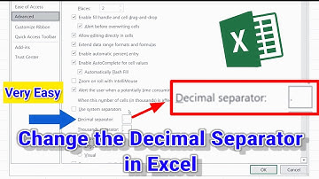 Change the Decimal Separator in Excel