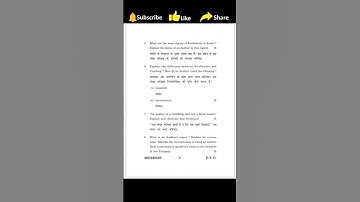 AUDITING (2021) - PREVIOUS YEAR QUESTION PAPER | BCOM | KUK