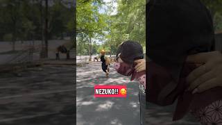 Zenitsu activates the NEZUKO BUFF 💪 🤣 #anime #demonslayer #zenitsu #nezuko #nezukochan
