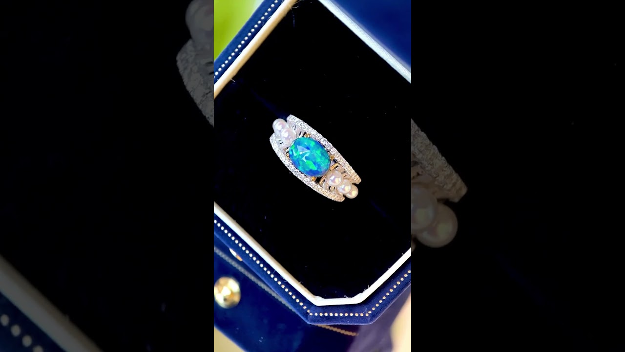 Wow😍~ JOPAL  & DIAMOND & 18K GOLD RING. We can ship worldwide🎁✈️