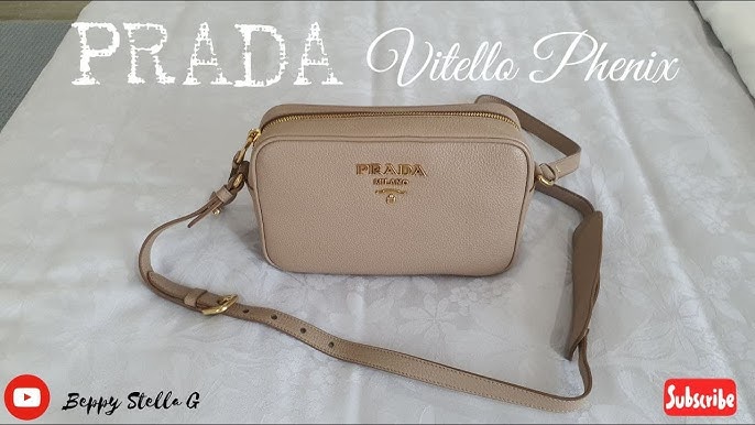 Prada Double Zip Camera Vitello Phenix Black Leather Crossbody Bag