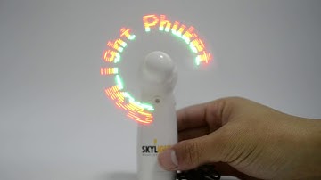 Colorful LED Light Handheld Message Fan With Company Slogan