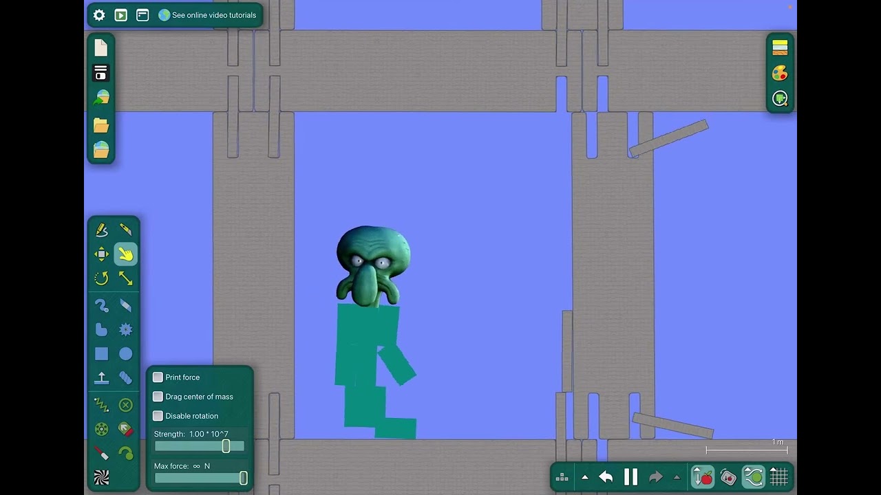 Shark gaming Algodoo skits!: battle of the cursed squidwards