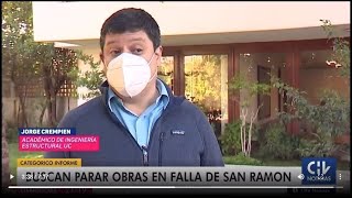 Profesor Jorge Crempien en reportaje por Falla de San Ramón en Chilevisión Noticias