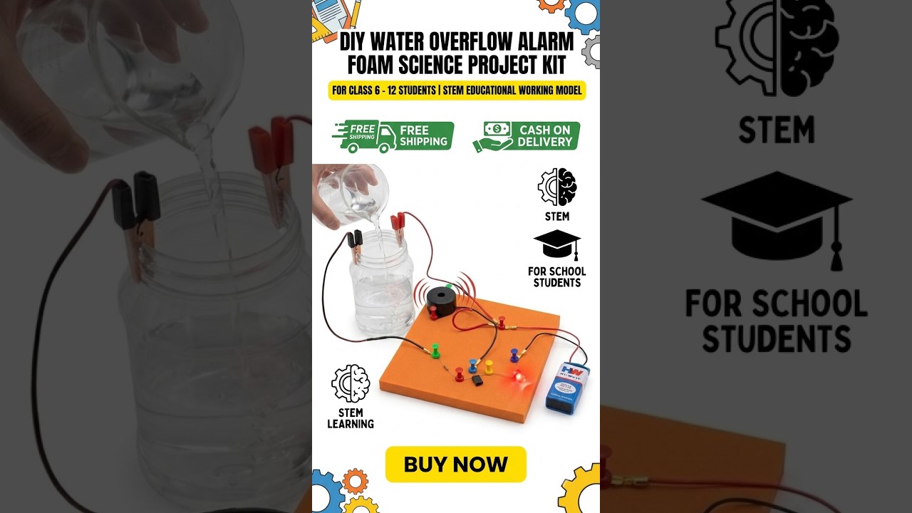 DIY Water Overflow Alarm Foam Science Project kit For Class 6 - 12 Students #shortsviral  #shorts