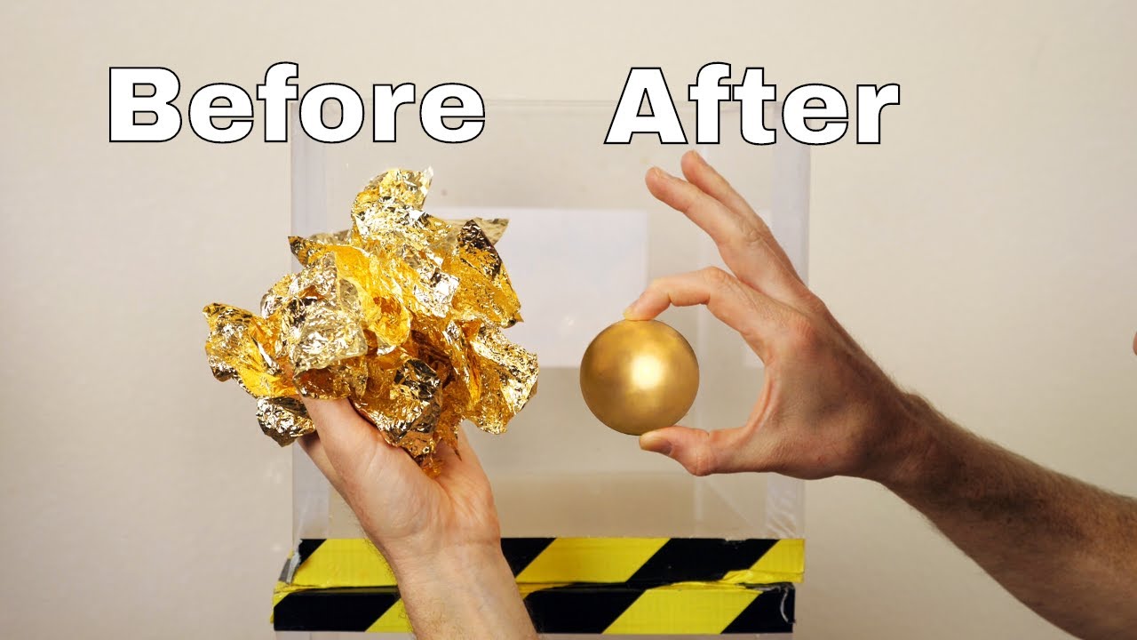 GOLD Mirror-Polished Japanese Foil Ball Challenge in a Vacuum