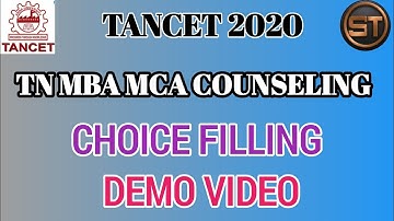 TANCET 2020|| CHOICE FILLING  DEMO VIDEO||TN MBA MCA COUNSELING|| ONLINE COUNDELING||REORDER CHOICES