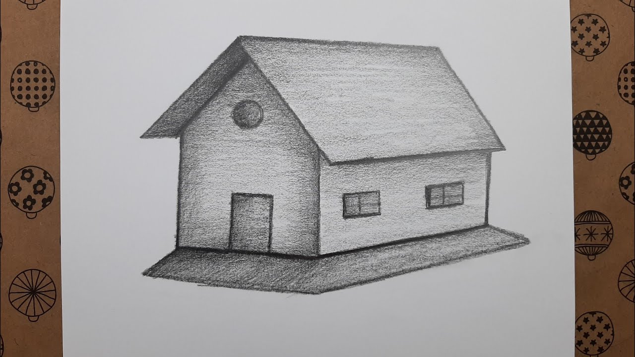 Karakalem Kolay Ev Resmi Nasıl Çizilir Çizim Hobimiz Çizimleri Easy House Picture Drawing