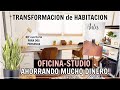 COMO TRANSFORME ESTA HABITACION MUY pequeña?! ✨ a OFICINA con DOBLE ESCRITORIO! DIY Office MAKEOVER