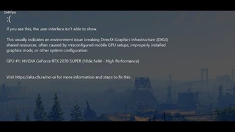 If you see this the user interface is not able to show - FiveM