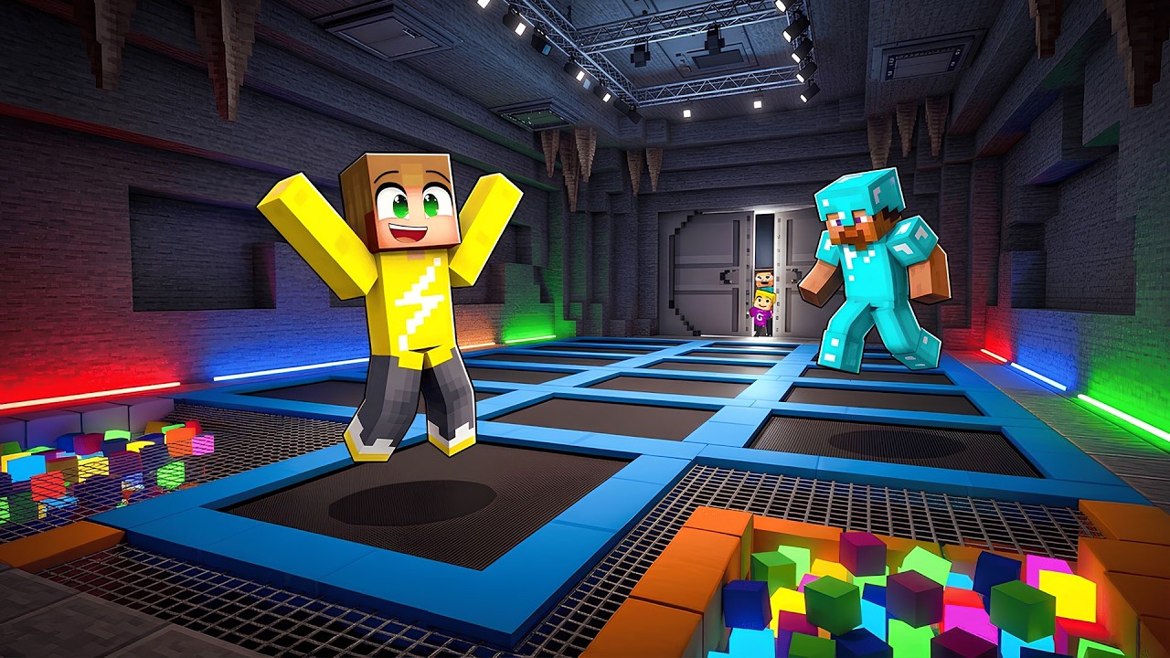Geheim Trampoiine Park In Minecraft (Survival)