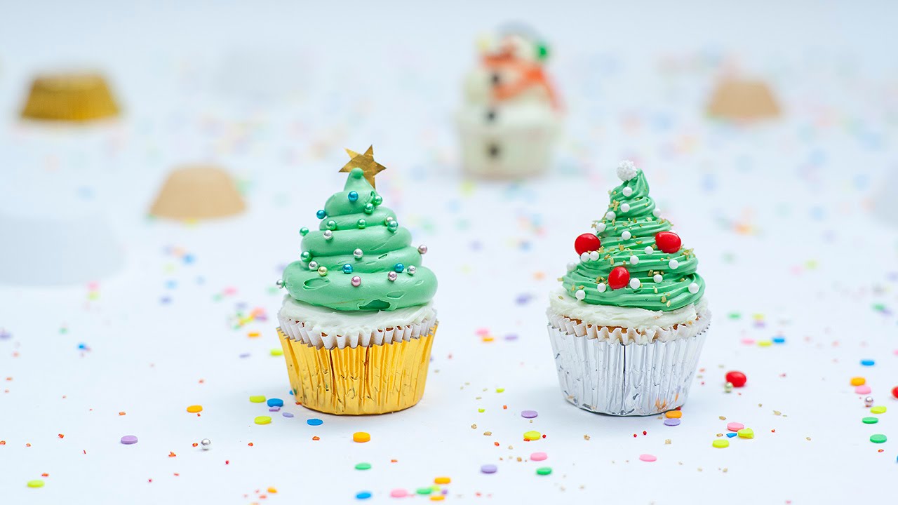 CUPCAKE DE ÁRVORE DE NATAL