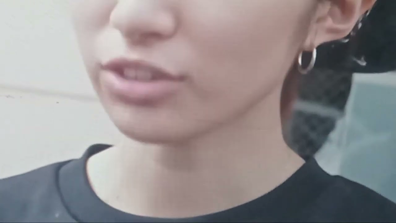 Girls throat movement